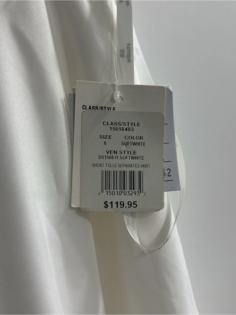 David's Bridal White Tulle Circle Skirt